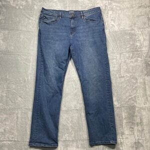 Chaps Mens Slim Straight Fit Jeans Blue Dark Wash Size 36x32